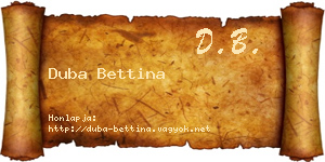 Duba Bettina névjegykártya